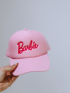 Custom embroidered Trucker Hat Barbie Hat, Pearl Bride, Wellness Club, Dad Cap, Dad Caps, Snap Backs, Trucker Hat, Light Pink, Hot Pink