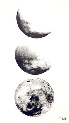 Solenca Black and White Crescent to Full Moon Phases Nature Temporary Tattoo Abstract Moon Tattoo, Triple Tattoo, W Tattoo, Beautiful Pencil Drawings, Moon Phases Tattoo, Tattoo Sheet, Wallpaper Moon, 3 Tattoo, Moon Tattoo Designs