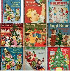 twelve children's christmas books from the early 20th century