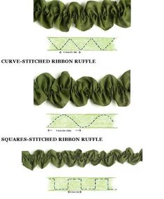 the instructions for how to make ruffled ribbon