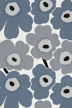 blue and gray flowers on white background