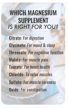 Types Of Magnesium, Magnesium Supplement, Pilates Workout, Health And Beauty Tips, Natural Medicine