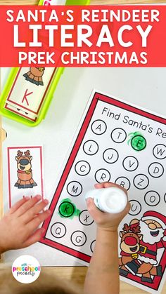 santa's reindeer and letter matching game for preschoolers to practice their spelling skills