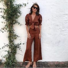 Woven Green on Instagram: “Reposting this lewk 🤩Perfect for a rosé Sunday and the holidays ahead. Get the look with 20% off for today only. Tap to shop…” Today Only, 20 % Off, For Today, Get The Look, Pants Set, Two Piece Pant Set, Tap, Two Piece