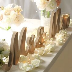 PRICES MAY VARY. 💝【 PREMIUM MATERIAL 】 Mr and mrs sign is made of Imported Wood.Special Glitter painting craft.Mr and mrs wedding sign is beautiful&Eco-friendly.Perfect both for Indoor and Outdoor wedding.This wedding sign are great choice for rustic wedding signs,rustic wedding table decorations or easy to DIY for modern weddings as you want 💝【 UNIQUE DESIGN 】 Freestanding & Seperately design allows it can be moved to any position.The cut of the lettering is smooth.As rustic wedding decoratio Wedding Sweetheart Table Decor, Wedding Photo Table, Backyard Wedding Decorations, Gift Table Wedding, Sweetheart Table Decor, Sweetheart Table Wedding, Tafel Decor, Wooden Wedding Signs, Wedding Arch Flowers