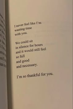 an open book with the words i'm so thankful for you