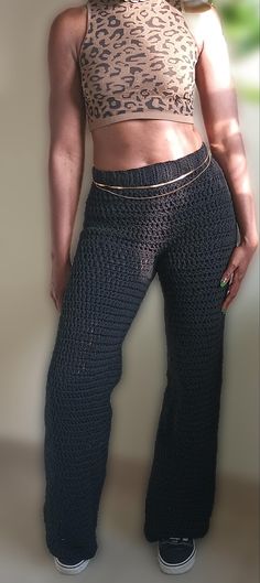 PDF digital download only for these beautiful quality crochet pants.  You will need to know how to double crochet, single crochet, decrease, all the basics in order to make these pants.   This will not be a crochet tutorial, but how to make these pants only.  Beginner friendly, very detailed with pictures included, and straight to the point!  Once you purchase an email will be sent and you can download it right then and there or you can download through the etsy app once you purchase.  If you have any questions on anything, please do not hesitate to message me, and I will gladly work with you. Fitted Crochet Casual Bottoms, Fitted Casual Crochet Bottoms, How To Double Crochet, Legging Shorts, Granny Stitch, Single Crochet Decrease, Thick Leggings, Crochet Pants, Crochet Decrease