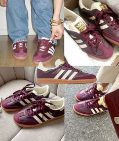 Family Wealth, Samba Adidas, Maroon Shoes, Funky Shoes, Adidas Vintage, Hype Shoes, Shoe Inspo, Aesthetic Shoes