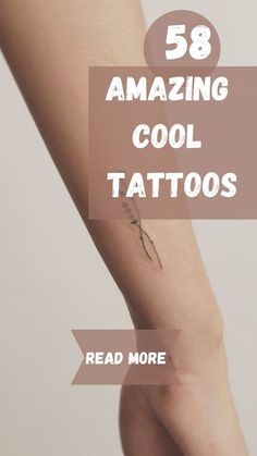 a woman's arm with the words, amazing cool tattoos read more on it