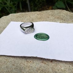 This signet ring is cast in lead-free pewter (Britannia alloy). The ring size when cast is 6 or 8. The sealing image in this ring is an oak leaf. This is part of a series of signet rings I am making cast from lead-free pewter. Each ring is hand sculpted to give a unique, rustic style, relief image when used as a seal, with sealing wax. Signity Ring, Goblin Witch, Wax Carved Ring, Ring Styling, Wax Seal Ring, Random Wishlist, Wax Carving Jewelry, Aries Aesthetic, Pewter Ring