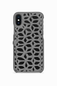 an iphone case that is designed to look like a cell phone cover with holes in it