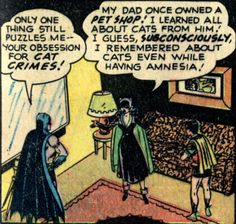 an old comic strip with two people talking to each other and one is wearing a batman costume