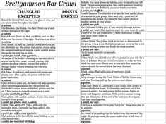 a table that has some information about the different types of food and drinks on it