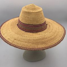 South American Finely Woven Hat Very Well Made. Color: Natural Inside Diameter Across Is Approx 7.5” Brim Size Approx 4.5 Inches. This Will Likely Get Wrinkled In Transit. I Will Carefully Place In A Box, But May Need To Be Flattened Out If Minor Creases Happen Items Are Retail Store Purchases And May Have Been Handled Or Tried On By Store Customers Prior To Sending, Photos Are Taken Of Item With Shipping Label And A Zip Tie Tag Attached To Represent The Item Purchased And Shipped Brown Woven Boater Hat With Short Brim, Brown Woven Fedora Straw Hat, Brown Woven Brimmed Panama Hat, Brown Brimmed Bohemian Straw Hat, Natural Handwoven Fedora Hat, Handwoven Natural Fedora Hat, Handmade Natural Boater Hat With Curved Brim, Casual Brown Handmade Straw Hat, Natural Handwoven Hat With Curved Brim