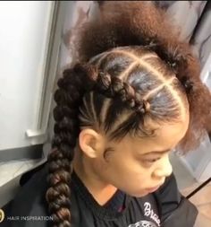 Two Braids And Bun, Braids For Black Kids, Natural Hair Protective Styles, Hair Protective Styles, Curly Afro Hair, London Hair, Braided Hairstyles For Kids, Girl Hairstyle, Braided Styles