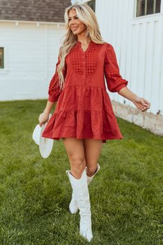 Brick Stitch Embroidery Overlay Mini Dress Woven Stitch Embroidery, Brick Stitch Embroidery, Woven Stitch, Faux Leather Outfits, Trendy Christmas Outfits, Kimono Sweater, Notched Neckline, Tiered Ruffle Skirt, Cropped Flare Jeans