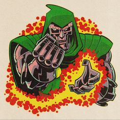 Mr Doom, Doctor Doom Art, Color Markers Art, Doom Art, Retro Comic Art, Spiderman Tattoo, Dr Doom, Doctor Doom, Lego Custom Minifigures