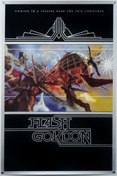 the first gordon movie poster for star wars, which features an image of two fighter jets