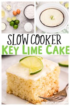 this slow cooker key lime cake is so good and easy to make it looks delicious