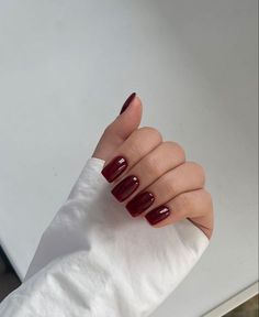 Wine Nails, Maroon Nails, Red Acrylic Nails, Cherry Nails, Casual Nails, Short Square Acrylic Nails, Soft Nails, Nagel Inspo, Square Acrylic Nails