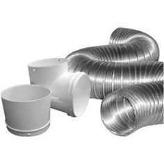 three different types of duct hoses and cups