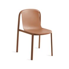 a brown plastic chair on a white background