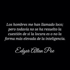 a black and white photo with the words edgar alcan poe in spanish on it