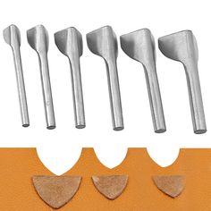 four different types of tools are shown in this image, and there is an orange background