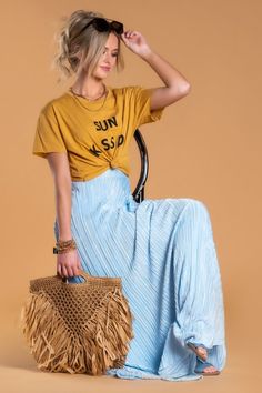 Brigitte Brianna Paradise Maxi Skirt – SexyModest Boutique Glam Party, Party Tops, Mellow Yellow, Modest Outfits, Raw Edge, Beautiful Fabric, Spring Outfits, Just In Case, Spring Fashion