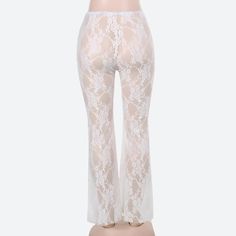 Make a statement with Bow Transparent Lace Flare Pants, featuring an alluring transparent design adorned with chic bow accents. These unlined pants with a regular waist offer a bold choice for parties and festivals, embodying a cool style for those who dare to stand out. Transparent design Bow details at front Regular waist Unlined Polyester, spandex Lace Flare Pants, Dark Academia Preppy, Jeans Patchwork, Fall Sweaters For Women, Aesthetic Clothing Stores, Crop Pullover, Coquette Fashion, Jogger Pants Casual, Denim Hoodie