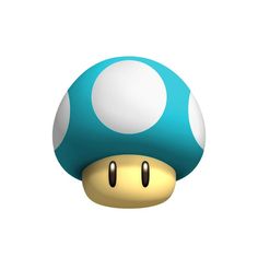 an image of a mushroom that is blue and white with two dots on the top