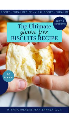 the ultimate gluten - free biscuit recipe with text overlay that reads, the ultimate gluten - free biscuits recipe