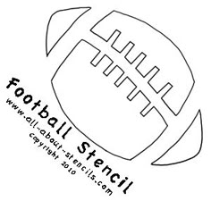 the football stencil is designed to look like an american football