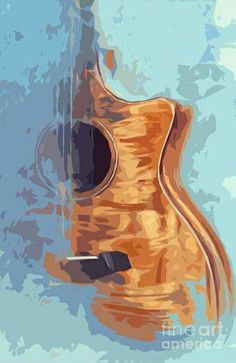 digital painting of an acoustic guitar