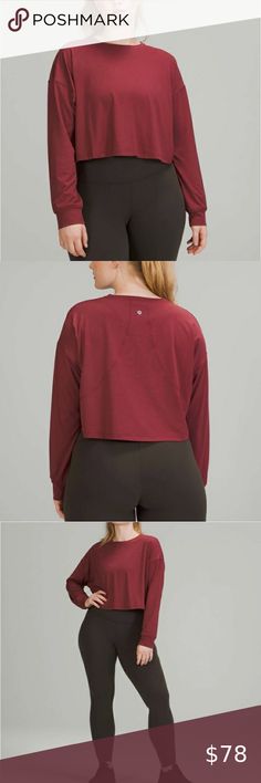 Lululemon Muscle Love Long Sleeve Wine Color, Wine Colored, Brand New