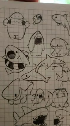 jeff shark :3 Graph Paper, A Drawing, Different Types, Fish, Drawings, Art