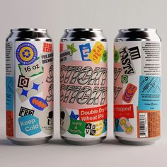 three cans of different types of beer