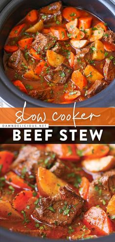 slow cooker beef stew with carrots and potatoes