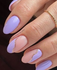 Summer Nail Ideas Almond, Lilac Nails Design, Light Purple Nails, Hoco Nails, Kutek Disney, Purple Nail Art, Lilac Nails, Purple Acrylic Nails, Purple Nail Designs