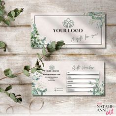 Gift Voucher Editable Template for Beauty Professionals - DL size | Cream Texture & Green Flora Design | Editable Canva Template Introducing an exclusive gift voucher template designed by The Natalie Anne Edit!  This elegant template, featuring a sophisticated cream texture background with beautiful Green floral accents, is perfect for beauty professionals, including nail technicians, lash artists, laser hair removal specialists, and aesthetics experts. Stand out with a one-of-a-kind design - cr Nail Gift Card, Cream Texture Background, Gift Card Printable, Gift Voucher Template, Elegant Template, Voucher Template, Business Nails, Printable Gift Cards, Flora Design