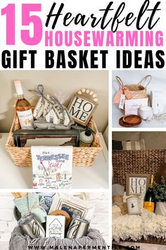 Housewarming gift basket ideas and what to get someone who just moved into a new apartment New Home Gifts Basket, Gifts For New Homeowners Baskets, Housewarming Baskets Ideas, New Home Owner Gifts First Time, Gift Basket Ideas For Housewarming, Best Housewarming Gifts For Women, Gift Basket New House, House Warming Ideas Gift, House Warming Gift Basket Ideas New Homes