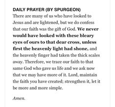 a poem written in black and white with the words, daily prayer by spureon