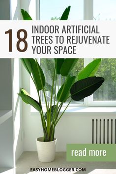 If your are looking at bringing in more greenery to your indoor space with less hassle compared to maintaining real plants check out these 18 Indoor Artificial Trees. Artificial Indoor Plants, Home decor Ideas, bedroom decor Ideas Bay Leaf Tree, Trees Indoors, Fiddle Fig Tree, Artificial Indoor Trees, Artificial Indoor Plants, Plants Home Decor, Indoor Tree