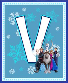 the letter v is surrounded by frozen characters