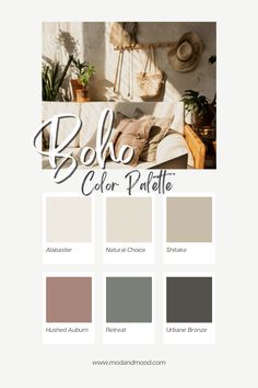 the color palette for an interior design project