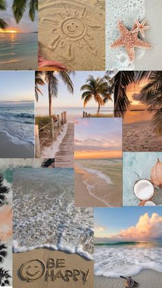 A Collage, Be Happy, Palm Trees, Trees, Collage