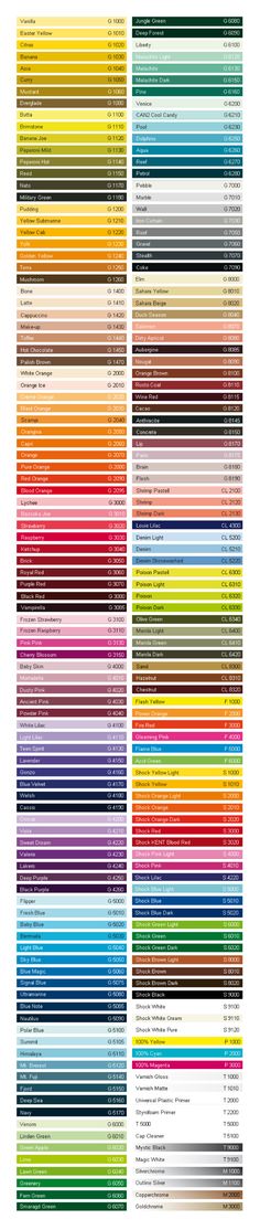 an image of the color chart for different colored pencils in various colors and sizes