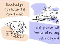 a drawing of a dog and a cat with the caption i have loved you from the very first moment we had