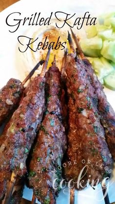 grilled kafta kebabs on a white plate