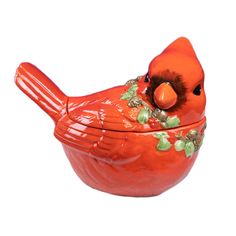 The Cardinal Cookie Jar by Transpac Imports is the perfect holiday cookie jar that you could almost leave out year round!